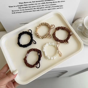 SK-C1132 Ikat Rambut Scrunchie Kecil Ponytail Aksen Permata / Karet Rambut Aksesoris Rambut Wanita