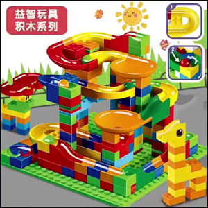 SNI Mainan Anak Building Brick Balok Susun Track Slide Ball Marble Race Run Maze Block Track Slide Ball (G-092)