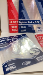 [1PAK] Isi 20 Lembar SAMPUL BUKU PLASTIK SIMPATY Sampul Plastik OPP Slip / Tape Sealing / Sampul Plastik Slip / Sampul Plastik Seal Boxy Kwarto