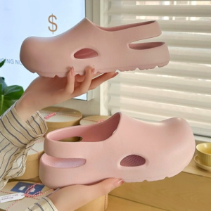 KIME รองเท้าแบบสวม รองเท้าแตะสุขภาพ รองเท้าคลุมส้น รองเท้าแฟชั่นผู้หญิง แฟชั่น กันลื่น พื้นหนา 3 ซม.