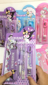 [FREE PACKING + DUS] Paket Alat Tulis/ Study Set Fancy 6612 Motif SNRio Melodi /Kuromi /Cinnamon