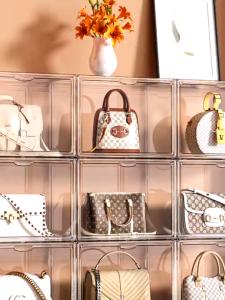 Transparent Storage Box Handbag Storage Organizer Acrylic Display Box Shoes Storage Box Stackable Box Perfume Box