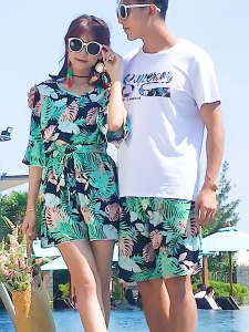 family terno matching beach outfit set of 3 4 family twinning couple beach outfits hawaiian boho summer casual  t shirts shorts pans terno outfit  for men women boys girls 2024[1pcs]