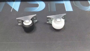 Nylon Caster Wheel Fixed White / Black (Size: 1 Inch )