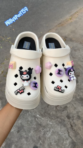 Sandal Wedges Wanita Terbaru Rubber SlopBaim Motif Kekinian Tali Belakang