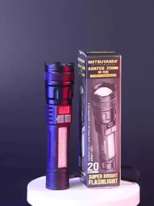 Senter MS-1238 LED Laser Telscopic Zoom Rechargeable 5 Mode cahaya Super terang Mitsuyama FHLC