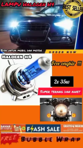 Lampu Bohlam Halogen H4 12V 35W Motor atau Mobil Depan H4 Xenon Halogen Super Terang 12v Bohlam Headlight Headlamp Variasi