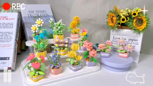 Flower bunga unga matahari mawa Ornamen Kado Dekorasi Rumah bricks mini block