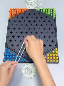 Triangle Chess Chain Board Game for Kids Multiplayer Family Educational Toy Thinking & Focus Learning Game