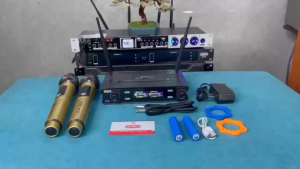 Micro không dây karaoke Ontekco MF-338 mic pin sạc chính hãng có đầu thu cao cấp hát nhẹ và êm phù hợp cho âm ly  loa kéo vang  đẩy bảo hành trọn bộ 12 tháng