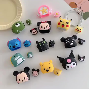 DingDong COD Silikon Case 3D Kartun Lucu Pelindung Kepala Charger 18/20 W iPhone Pelindung Kabel Ujung Kabel