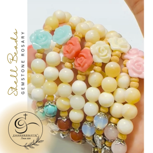 [Mycharmedgifts] Shell Beads and Flower Rosary Bracelets