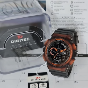 Jam Tangan Pria Wanita Digitec 3020 Original Tali Rubber Dual Time