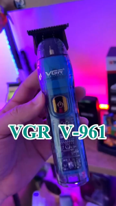 VGR V-961 Waterproof Hair Trimmer Cordless Hair Cutting Machine T-Blade Transparent Zero Cutting Machine Gunting V961