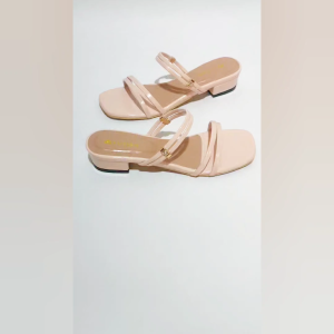Sandal Heels Wanita Hak 3 Cm Model Tali Warna Cream