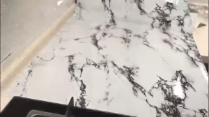 Wallpaper Sticker Dinding Dapur Pintu Kayu Walpaper Stiker Kitchen Set Motif Marmer Hijau Glossy