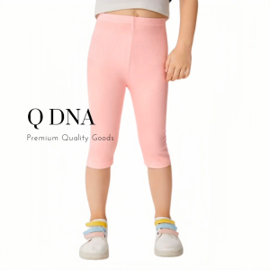 Legging Polos Anak Wanita Perempuan Tipis Ringan Cropped 7/8 Tidak Nerawang Kaos Katun Spandex Super Elastis Menyerap Keringat Bawahan Dalaman Celana Ketat Santai Harian Pinggang Karet Usia 2-10Tahun