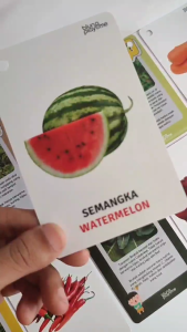 Flash Card - FRUIT & VEGETABLES - Media Belajar Edukatif Bayi & Anak - Wipe & Clean - Free Ring - Bonus Kartu Ide Bermain