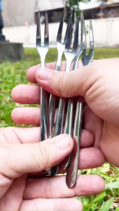 INOX 304 Nĩa Nhỏ Siêu Dầy Ăn Trái Cây - Dĩa Tráng Miệng- Nĩa Inox Không Lo Rỉ Set -Thép Không Rỉ