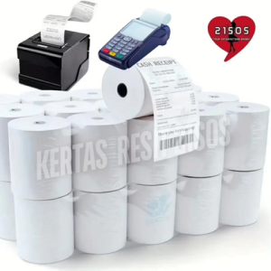 Coreless Thermal Paper Receipt Rolls Receipt Paper Roll Premium Cash Register Receipt Gulungan Kertas Resit Cashier Kertas 57X38 80x50 For Credit Card Machine Receipt Printer 21SOS热敏打印纸收银机信用卡机打印纸