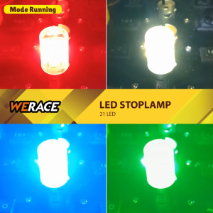 WERACE Lampu Belakang Stoplamp 21 Mata LED Merah Putih Biru RGB Kedip Flash Running Universal