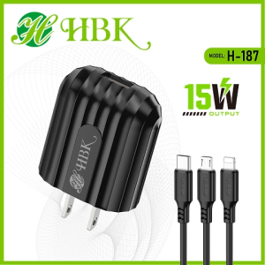 15w Single Usb Port Charger Fast Charging Compatible for andriod v8 type c and iphone ( h187 )