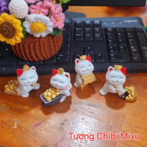 Mèo Thần Tài phiên bản siêu chăm chỉ Mèo Thần Tài đào vàng ôm vàng kéo vàng đẩy vàng