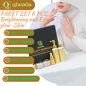 QiuSkin Paket Untuk Jerawat Putih Dan Cerah Skincare Pemutih kulit Wajah dan Penghilang Flek Hitam