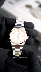 Jam Tangan Pria Expedition EXP EX 6857 MABTRSL Automatic Rosegold Bezel White Dial Silver Stainless Steel Strap