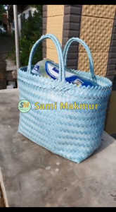 Tas Anyaman Plastik POLOS JUMBO (L) / Tas Belanja / Tas Anyam Jinjing / Tas Hajatan