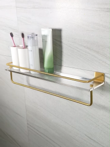 MEIDOO Acrylic No Drilling Wall Mounted Bathroom Shelf Shelf Tray