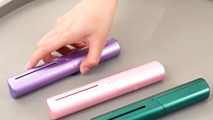 2 in 1 Mini Straight Hair Comb Straightening Curling Brush Fast Heating Negative Ion Wireless Hair Straightener Gift