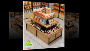 Kệ gỗ trưng bày rau củ quả kệ trưng bày sản phẩm hàng hóa KST414 - Nội thất lắp ráp Viễn Đông Adv