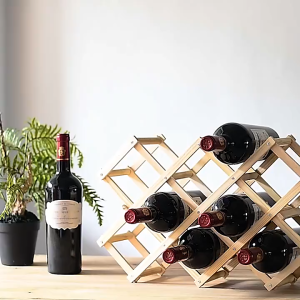 【Ready Stock】3/6/10 Bottle Wooden Wine Rack Retro Bottle Holder Display Stand Red Wine Holder Wine Rack Creative Wine Rack Goblet Rack Iron Art Wine Rack