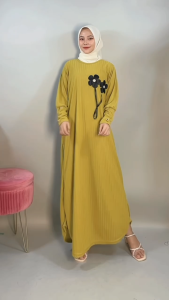 DRESS REVO BATWING BUNGA KNIT CANTIK MAXY WANITA GL FASHION
