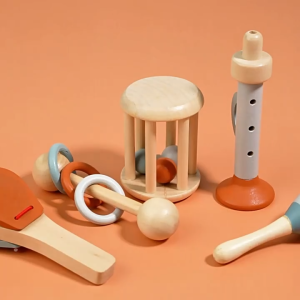 Baby Wooden Musical Instrument Toy 5pcs 0.26 - Handheld Bell Rattle Toy Early Education Soothing Musical Instrument for Infants Mainan Muzik Bayi 小孩笼铃宝宝手抓铃铛摇铃乐器婴幼儿早教安抚床铃木质玩具