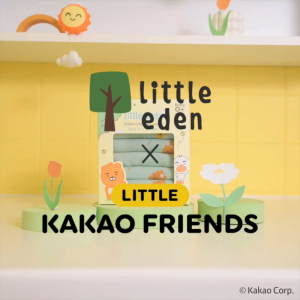 Little Eden x Little Kakao Friends - ผ้าอ้อมเด็ก เช็ดปาก เช็ดหน้า ใยไผ่ 100% (11x11 นิ้ว)