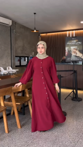 Dress MAURA Dress Gamis Tunik Hijab Panjang Wanita korea A Line Pantai maxi Casual Tunik pesta panjang Korean