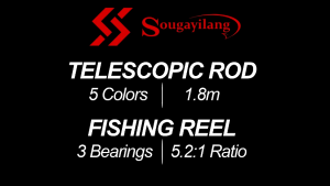sougayilang 1.8m Fishing Rod Set Full Set Fishing Rod and Reel Set Fish rods Telesscopic Fishing Rod Fishing Rod and Fishing Reel and Fishing Line and Fishing Accessories Sports