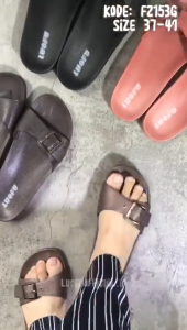 Sandal LUOFU Wanita F2153 Sendal Selop Karet Impor Terbaru - Mommy Shoes.