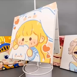 Paint By Number 20x20cm Kartun Sanrio DIY Painting Kit Canvas Paint Set Aesthetic Kanvas Lukis
