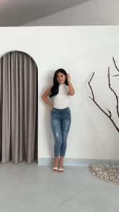 Celana Jeans Wanita 7/9 Aneya RIPPED Premium - SYS CLOTHIER