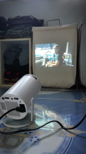 HY300 Projector Android 11.0 50000hours WiFi6 Bluetooth 5.0 1080P Small easy to carry Low noise Netflix/YouTube Built-in Automatic up and down trapezoid android projector โปรเจคเตอร์ รองรับ 4K โปรดจคเตอร์ โปรเจคเตอร์ android 【รองรับหลายภาษา】เครื่องฉายโ