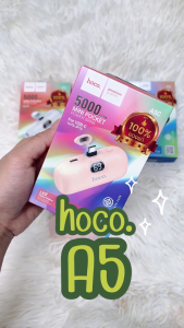 HOCO รุ่น J106/A5 LED แบตสำรอง 5000mAh 2A Power Bank ชาร์จเร็ว สำหรับiP/Type-C Fast Quick Charge ของแท้ 100%  สินค้ามีประกัน JDY8899