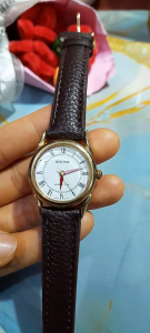 Đồng hồ nữ KRONE cộc số la mã dây da second hand si nhật- đã qua sử dụng