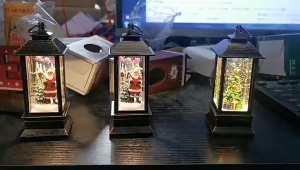 Sincecu Festive Santa Claus Snowglobe Lantern with LED Light - Traditional Christmas Home Decor Christmas Lantern Wind Light Merry Christmas Decor for Santa Christmas Tree Home Ornaments Navidad Xmas Gifts