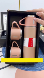 Bộ Bình Cốc Giữ Nhiệt Dung Tích 500ml Kèm 2 Cốc Cầm Tay Bình Nước Giữ Nhiệt Lõi Inox Fullbox Làm Quà Tặng Sang Trọng TIDO TIDO