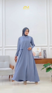 Gamis Premium Polos Wanita Daily Outfit Korean Basic Long Dress Amanda by ZNR Muslimah