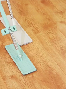 42cm ขนาดแผงเพื่อน KUMALL มือสองมาก แบบรีดน้ำและฝุ่นผง ผ้า 2 ผืน มากสำหรับ Lazy Mop พร้อม มาลัว 360 องศา และมาลัวหัวแบน กับมูลนิยม