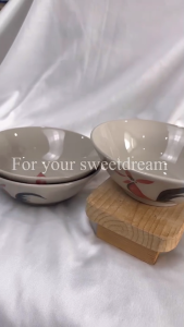 ชาม ชามเซรามิค ชามก๋วยเตี๋ยว ขนาด 7 นิ้ว ยกโหล แพ็ค 12 ใบ รุ่น ลายไก่ขาวขุ่น ชามตราไก่ เข้าไมโครเวฟได้